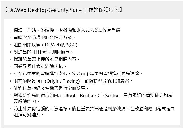 Dr.Web Small business bundle 大蜘蛛 小企業資安全面防護 10PCs/1Server/1year 企業下載 完整版(含官方技術支援)